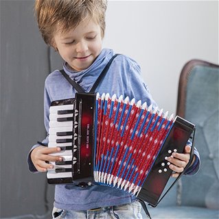Accordion with music book - black